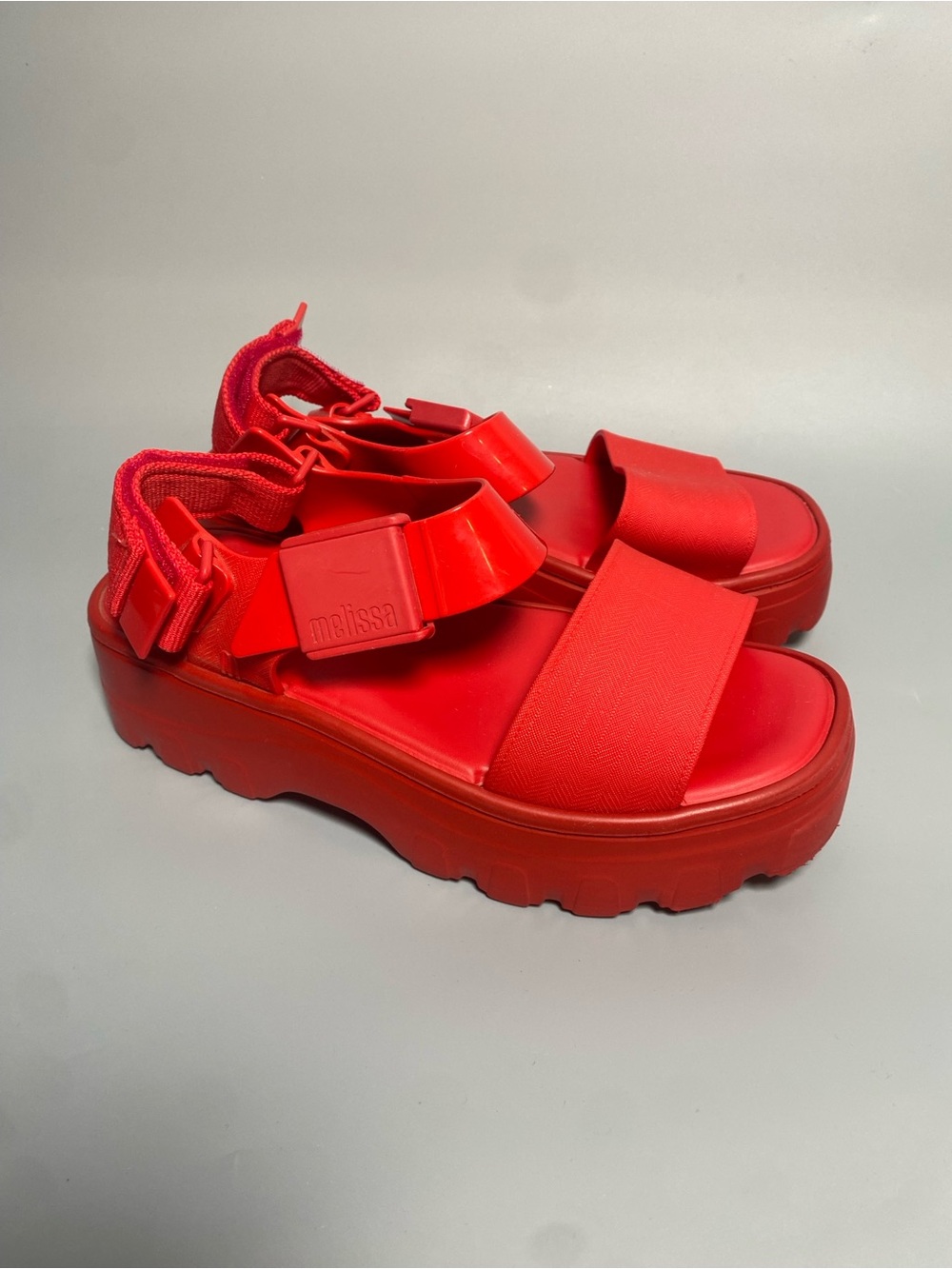 Melissa Red Platform Sandals | Vegan Jelly Shoes | Women’s - Picture 5 of 12